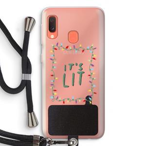 CaseCompany It's Lit: Samsung Galaxy A20e Transparant Hoesje met koord