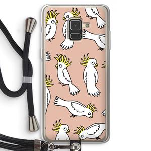 CaseCompany Papegaai: Samsung Galaxy A8 (2018) Transparant Hoesje met koord