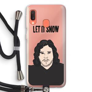 CaseCompany Let It Snow: Samsung Galaxy A20e Transparant Hoesje met koord