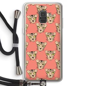 CaseCompany Tijger: Samsung Galaxy A8 (2018) Transparant Hoesje met koord