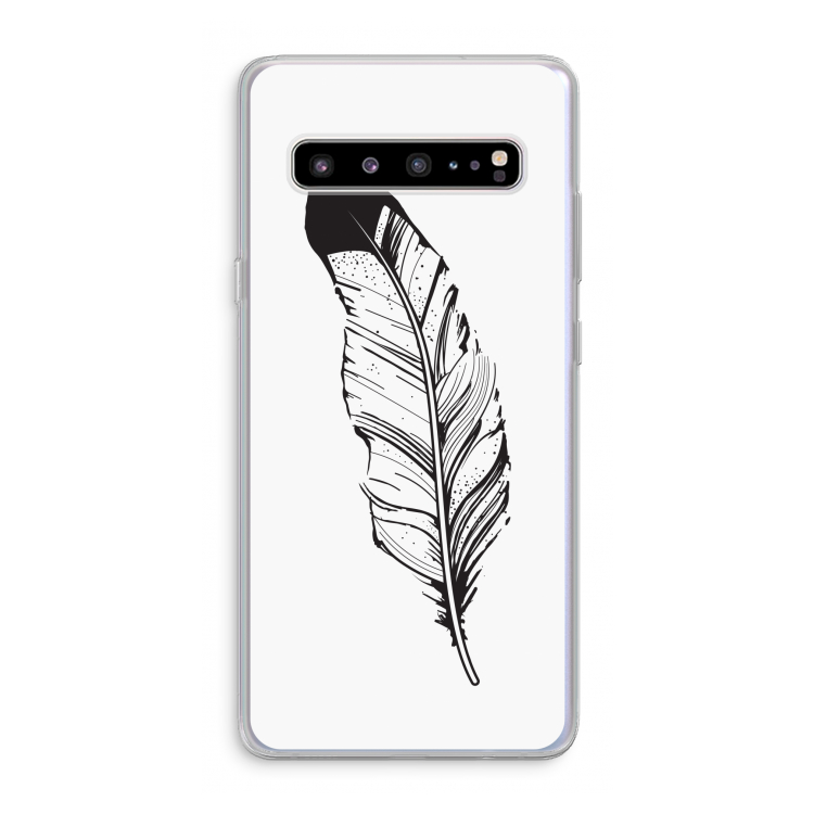 CaseCompany Pluim: Samsung Galaxy S10 5G Transparant Hoesje