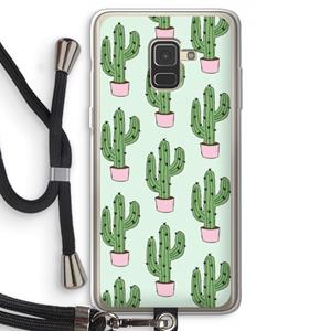 CaseCompany Cactus Lover: Samsung Galaxy A8 (2018) Transparant Hoesje met koord