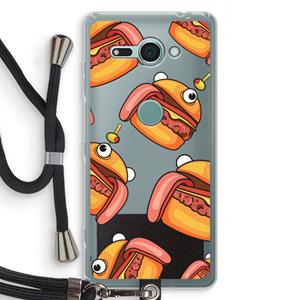 CaseCompany Hamburger: Sony Xperia XZ2 Compact Transparant Hoesje met koord