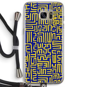 CaseCompany Majorelle Blue Print: Samsung Galaxy S7 Edge Transparant Hoesje met koord