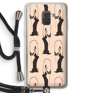 CaseCompany Pop Some Kim: Samsung Galaxy A8 (2018) Transparant Hoesje met koord