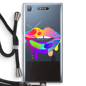 CaseCompany Lip Palette: Sony Xperia XZ1 Transparant Hoesje met koord