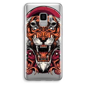 CaseCompany Tiger and Rattlesnakes: Samsung Galaxy S9 Transparant Hoesje