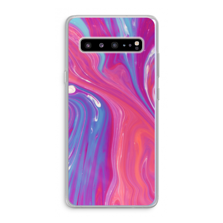 CaseCompany Paarse stroom: Samsung Galaxy S10 5G Transparant Hoesje