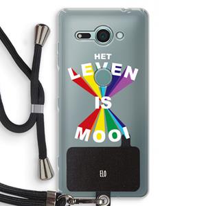 CaseCompany Het Leven Is Mooi: Sony Xperia XZ2 Compact Transparant Hoesje met koord