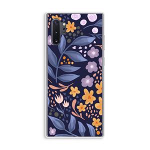 CaseCompany Flowers with blue leaves: Samsung Galaxy Note 10 Plus Transparant Hoesje