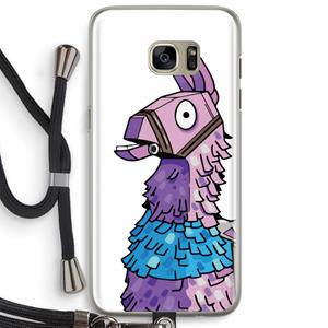 CaseCompany Lama: Samsung Galaxy S7 Edge Transparant Hoesje met koord