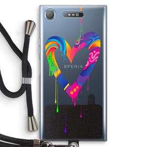 CaseCompany Melts My Heart: Sony Xperia XZ1 Transparant Hoesje met koord