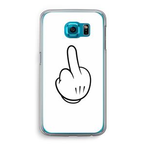 CaseCompany Middle finger white: Samsung Galaxy S6 Transparant Hoesje