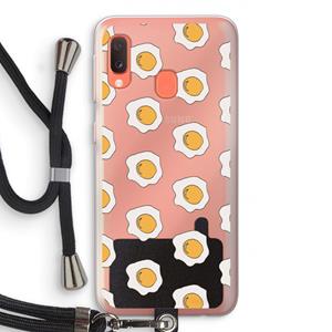 CaseCompany Bacon to my eggs #1: Samsung Galaxy A20e Transparant Hoesje met koord