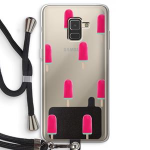 CaseCompany Waterijsje: Samsung Galaxy A8 (2018) Transparant Hoesje met koord