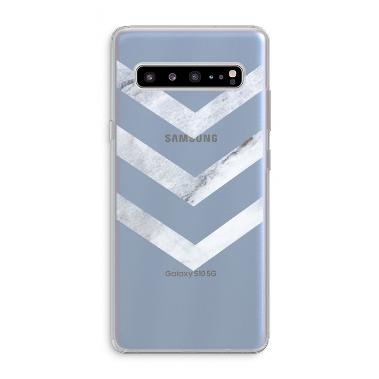 CaseCompany Marmeren pijlen: Samsung Galaxy S10 5G Transparant Hoesje