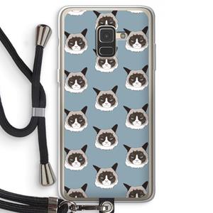 CaseCompany It's a Purrr Case: Samsung Galaxy A8 (2018) Transparant Hoesje met koord