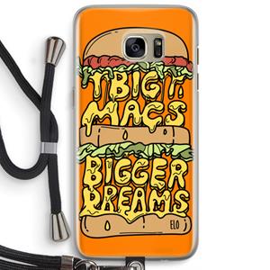 CaseCompany Big Macs Bigger Dreams: Samsung Galaxy S7 Edge Transparant Hoesje met koord
