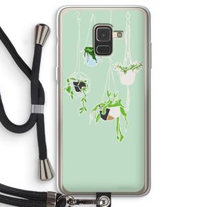 CaseCompany Hang In There: Samsung Galaxy A8 (2018) Transparant Hoesje met koord