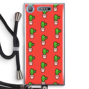CaseCompany Mini cactus: Sony Xperia XZ1 Transparant Hoesje met koord