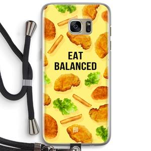 CaseCompany Eat Balanced: Samsung Galaxy S7 Edge Transparant Hoesje met koord