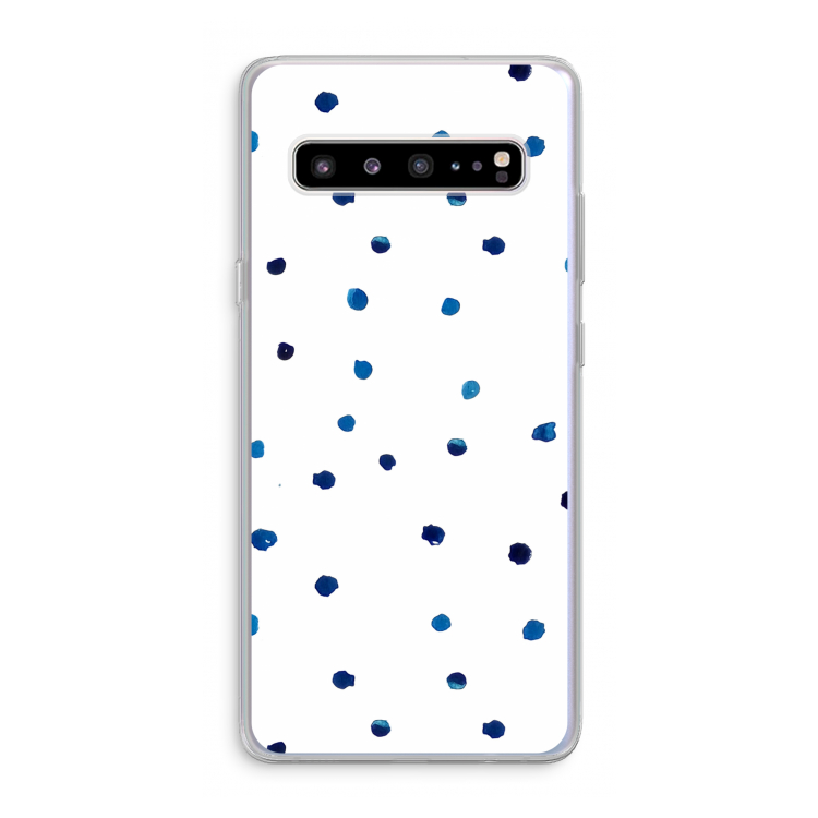 CaseCompany Blauwe stippen: Samsung Galaxy S10 5G Transparant Hoesje
