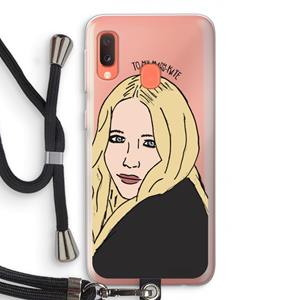 CaseCompany Mary Kate: Samsung Galaxy A20e Transparant Hoesje met koord