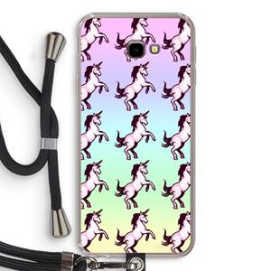 CaseCompany Musketon Unicorn: Samsung Galaxy J4 Plus Transparant Hoesje met koord