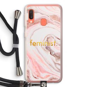 CaseCompany Feminist: Samsung Galaxy A20e Transparant Hoesje met koord