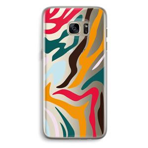CaseCompany Colored Zebra: Samsung Galaxy S7 Edge Transparant Hoesje