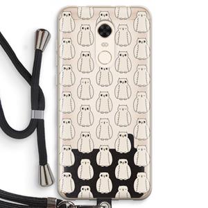 CaseCompany Uilen: Xiaomi Redmi 5 Transparant Hoesje met koord