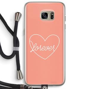 CaseCompany Forever heart: Samsung Galaxy S7 Edge Transparant Hoesje met koord
