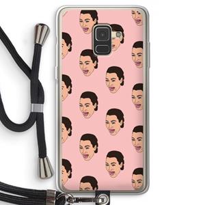 CaseCompany Ugly Cry Call: Samsung Galaxy A8 (2018) Transparant Hoesje met koord