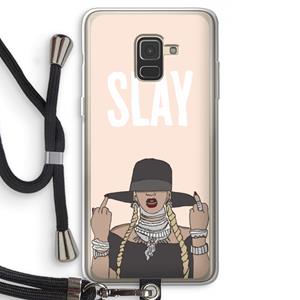 CaseCompany Slay All Day: Samsung Galaxy A8 (2018) Transparant Hoesje met koord
