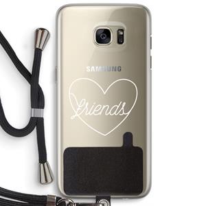 CaseCompany Friends heart pastel: Samsung Galaxy S7 Edge Transparant Hoesje met koord