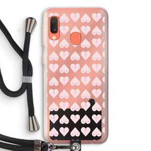 CaseCompany Ass 'n Titties: Samsung Galaxy A20e Transparant Hoesje met koord