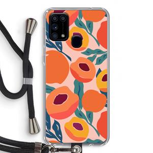 CaseCompany Perzik: Samsung Galaxy M31 Transparant Hoesje met koord