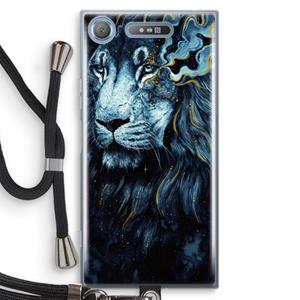 CaseCompany Darkness Lion: Sony Xperia XZ1 Transparant Hoesje met koord