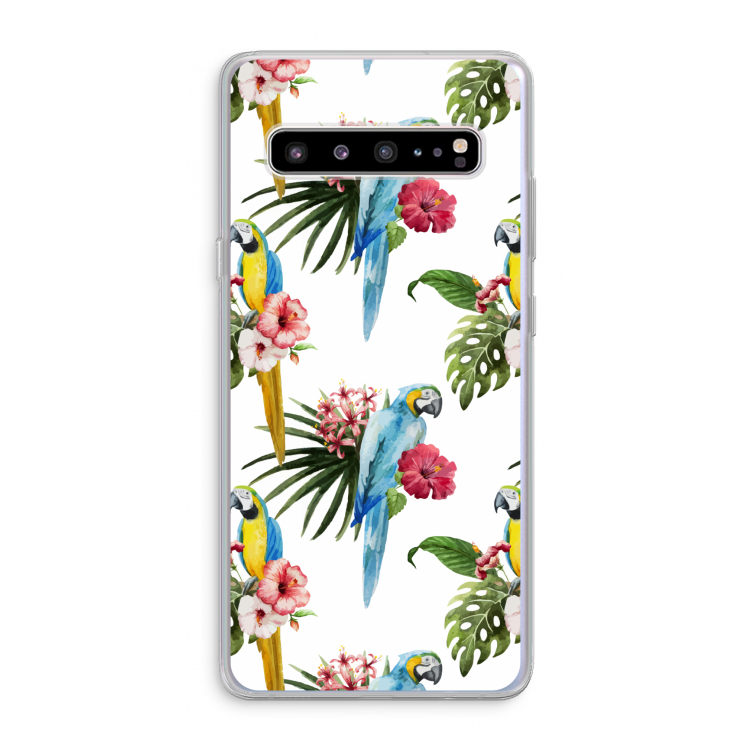 CaseCompany Kleurrijke papegaaien: Samsung Galaxy S10 5G Transparant Hoesje