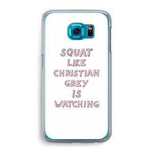 CaseCompany Christian Grey: Samsung Galaxy S6 Transparant Hoesje