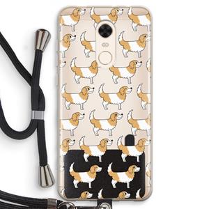 CaseCompany Doggy: Xiaomi Redmi 5 Transparant Hoesje met koord