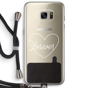 CaseCompany Forever heart pastel: Samsung Galaxy S7 Edge Transparant Hoesje met koord