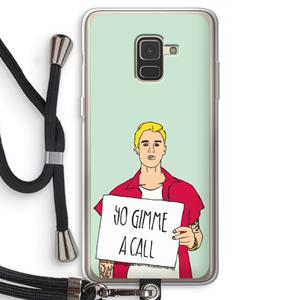 CaseCompany Gimme a call: Samsung Galaxy A8 (2018) Transparant Hoesje met koord