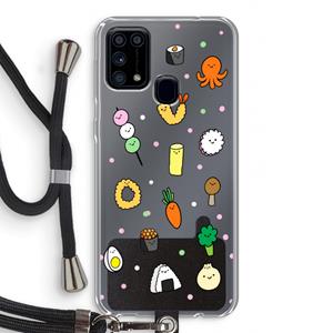 CaseCompany Happy bento friends: Samsung Galaxy M31 Transparant Hoesje met koord