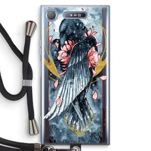 CaseCompany Golden Raven: Sony Xperia XZ1 Transparant Hoesje met koord