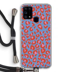 CaseCompany Leopard blue: Samsung Galaxy M31 Transparant Hoesje met koord