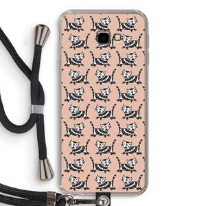 CaseCompany Zwarte poes: Samsung Galaxy J4 Plus Transparant Hoesje met koord