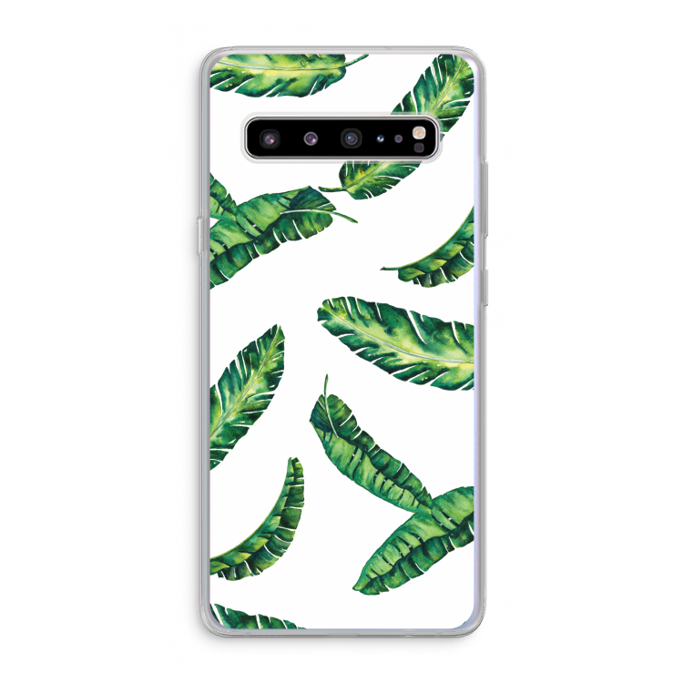 CaseCompany Lange bladeren: Samsung Galaxy S10 5G Transparant Hoesje