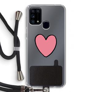 CaseCompany Hartje: Samsung Galaxy M31 Transparant Hoesje met koord