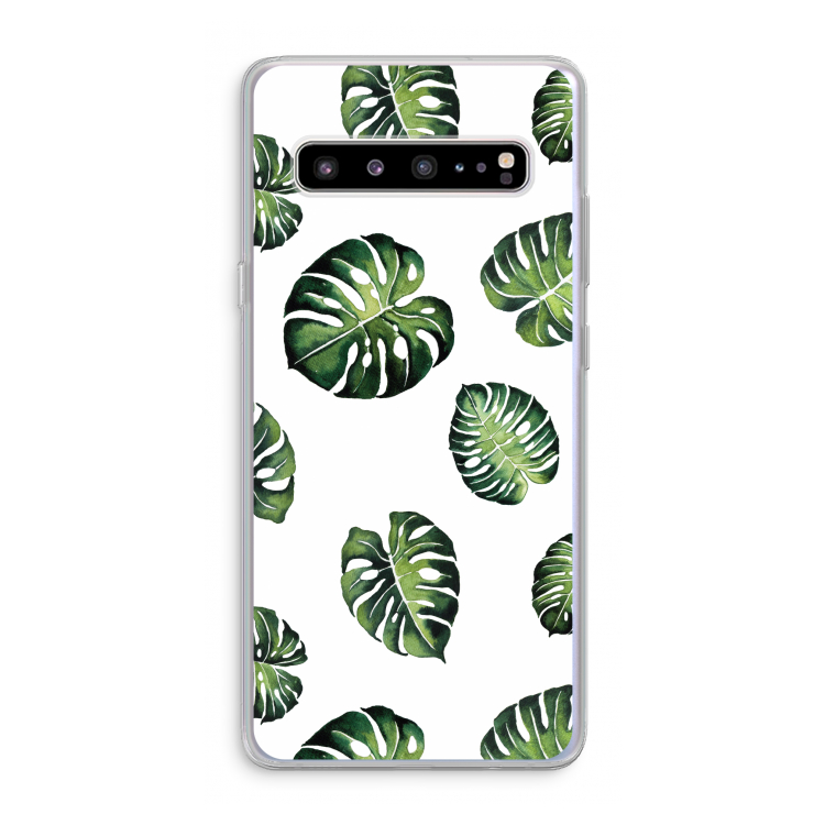 CaseCompany Tropische bladeren: Samsung Galaxy S10 5G Transparant Hoesje
